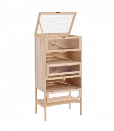 Wooden Hamster Cage Small Animals Pet Rodent Mouse Guinea Pig Play Exercise