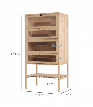 Wooden Hamster Cage Small Animals Pet Rodent Mouse Guinea Pig Play Exercise