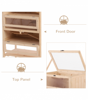 Wooden Hamster Cage Small Animals Pet Rodent Mouse Guinea Pig Play Exercise