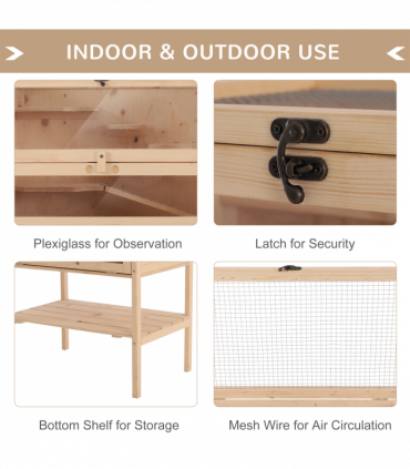 Wooden Hamster Cage Small Animals Pet Rodent Mouse Guinea Pig Play Exercise