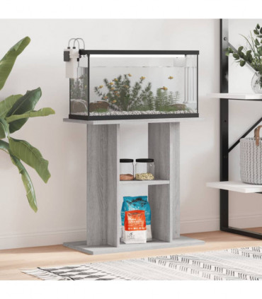 vidaXL Aquarium Stand Grey Sonoma 60x30x60 cm Engineered Wood
