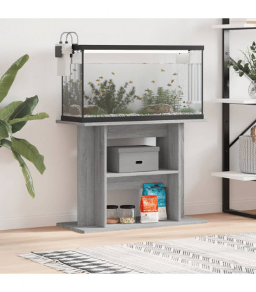 vidaXL Aquarium Stand Grey Sonoma 80x35x60 cm Engineered Wood