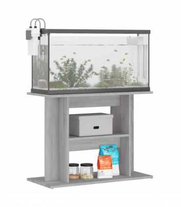 vidaXL Aquarium Stand Grey Sonoma 80x35x60 cm Engineered Wood
