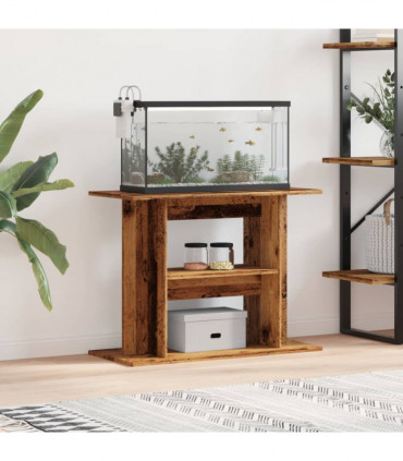 vidaXL Aquarium Stand Old Wood 80x35x60 cm Engineered Wood