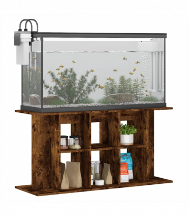 vidaXL Aquarium Stand Smoked Oak 120x40x60 cm Engineered Wood