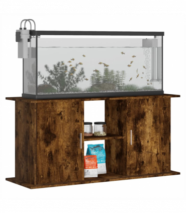 vidaXL Aquarium Stand Smoked Oak 121x41x58 cm Engineered Wood