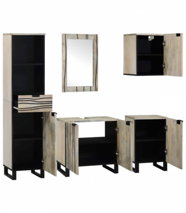 vidaXL Bathroom Furniture Set 5 pcs Walnut brown 38 x 33 x 160 cm