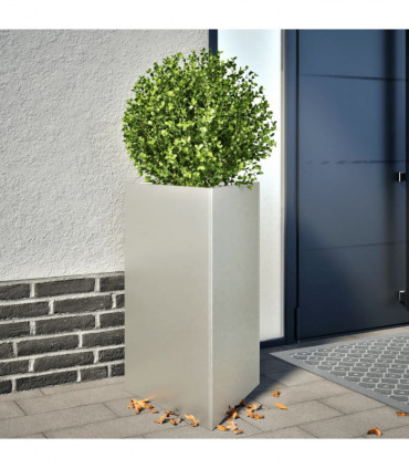 vidaXL Garden Planter Triangular 50x43x75 cm Stainless Steel