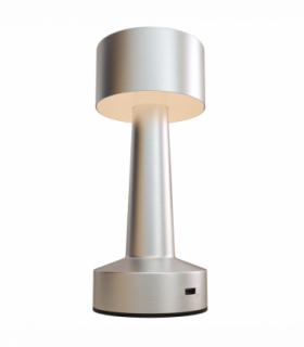 HOMCOM LED Cordless Table Lamp with Battery Operated for Bedroom, Silver