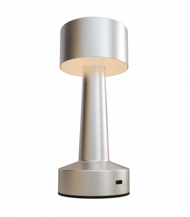 HOMCOM LED Cordless Table Lamp with Battery Operated for Bedroom, Silver