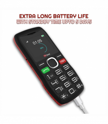 TTfone TT880 Easy-to-Use Big Button Mobile with GiffGaff Pay As You Go SIM, USB C Cable
