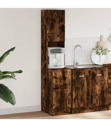 vidaXL Kitchen Cabinet Smoked Oak 35x50x180 cm Engineered Wood