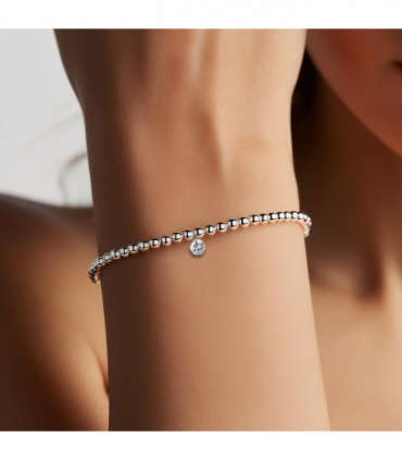 30th Birthday Cubic Zirconia Silver Bracelet & Gold Balloon Hamper