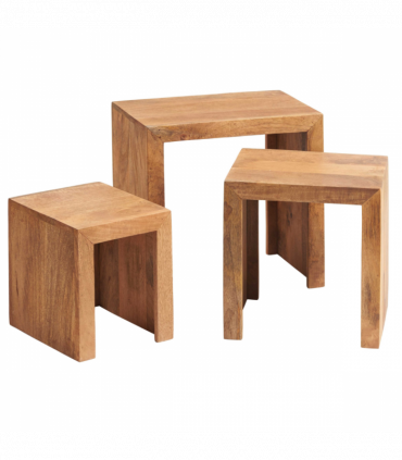 Toko Light Mango Nest Of 3 Tables