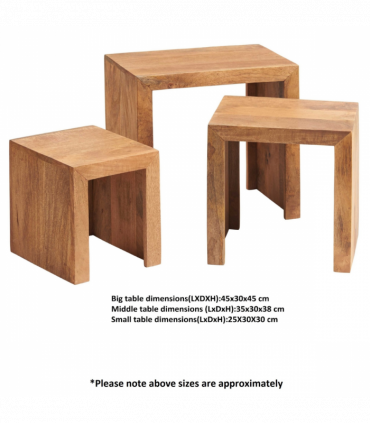 Toko Light Mango Nest Of 3 Tables