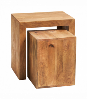 Toko Light Mango Cubed Nest Of 2 Tables