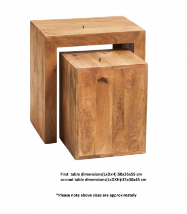 Toko Light Mango Cubed Nest Of 2 Tables