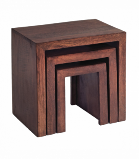 Toko Dark Mango Nest Of 3 Tables
