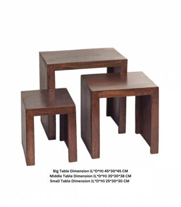 Toko Dark Mango Nest Of 3 Tables