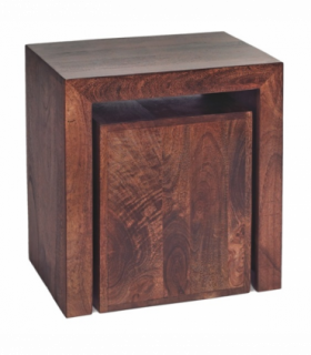 Toko Dark Mango Cubed Nest Of 2 Tables