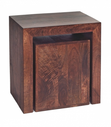 Toko Dark Mango Cubed Nest Of 2 Tables