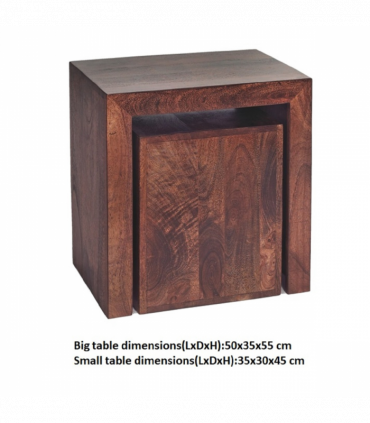 Toko Dark Mango Cubed Nest Of 2 Tables