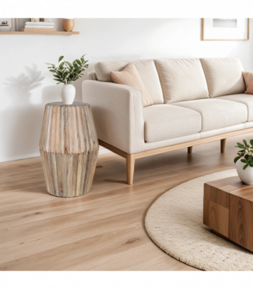 Hudson Carved Mango Wood Side Table