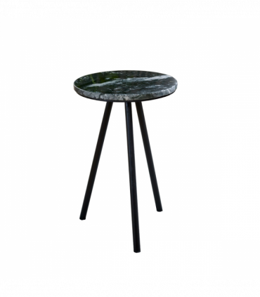 Opal Side Table With Black Marble Top & Metal Legs