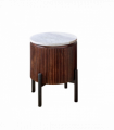 Opal Mango Wood Side Table With Marble Top & Metal Legs