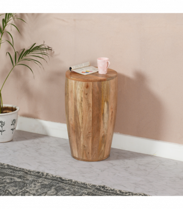 Surrey Solid Wood Drum Side Table