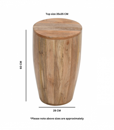 Surrey Solid Wood Drum Side Table