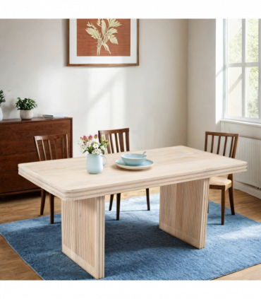 Hudson Carved Mango Wood Dining Table 6 Seater