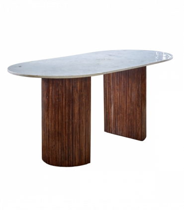 Opal Mango Wood Dining Table 170Cm With Marble Top