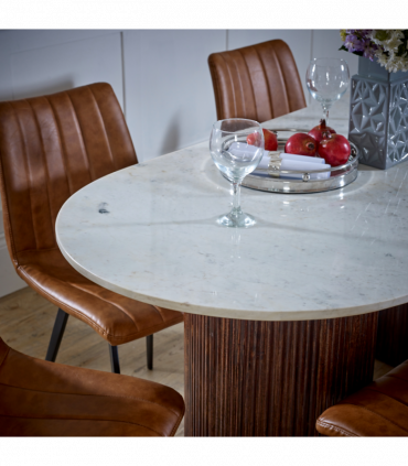 Opal Mango Wood Dining Table 170Cm With Marble Top