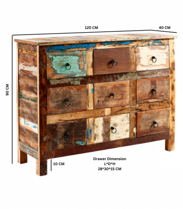Coastal 9 Drawer Chest