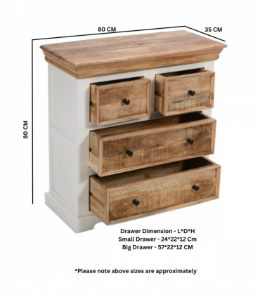Alfie Solid Mango Wood 4 Chest Of Drawers