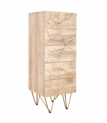 Light Gold Tall Chest Of Drawers