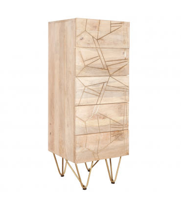 Light Gold Tall Chest Of Drawers