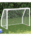 vidaXL Kids' Football Goals 2 pcs with Ball White 64x35x48 cm Metal