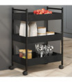 vidaXL Kitchen Trolley Black 50x30x70 cm Engineered Wood