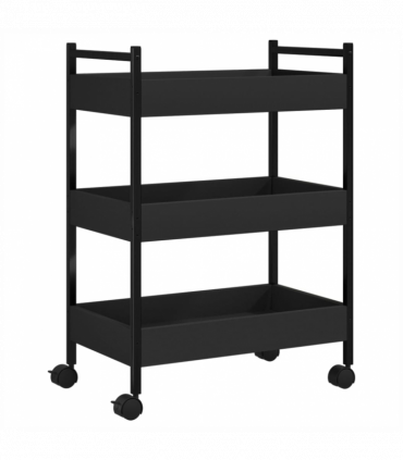 vidaXL Kitchen Trolley Black 50x30x70 cm Engineered Wood