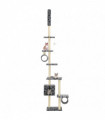 Cat Tree with Sisal Scratching Posts 260 cm Grey Paw Prints