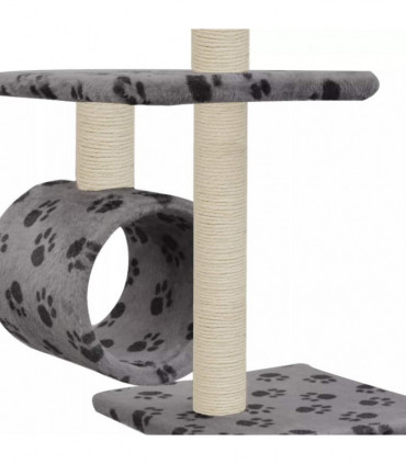 Cat Tree with Sisal Scratching Posts 260 cm Grey Paw Prints