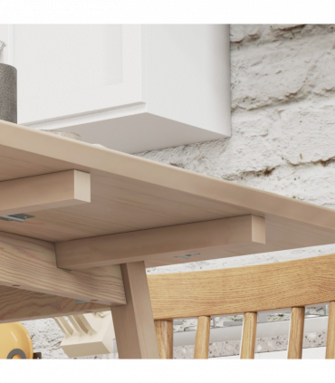 Extendable Kitchen Table for 2-4, Folding Drop Leaf Dining Table for Small Space