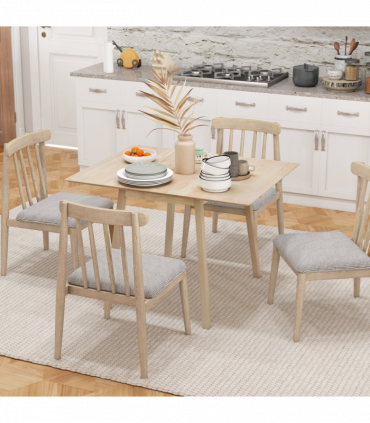 Extendable Kitchen Table for 2-4, Folding Drop Leaf Dining Table for Small Space