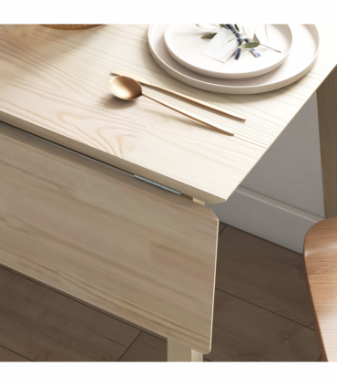 Extendable Kitchen Table for 2-4, Folding Drop Leaf Dining Table for Small Space