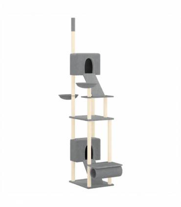 Floor to Ceiling Cat Tree Light Grey 277-303 cm