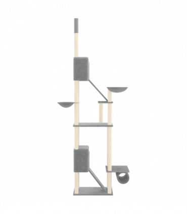 Floor to Ceiling Cat Tree Light Grey 277-303 cm