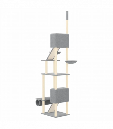 Floor to Ceiling Cat Tree Light Grey 277-303 cm