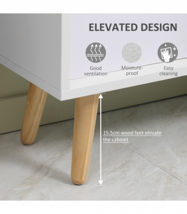 HOMCOM Freestanding 6 Cube Storage Cabinet Unit Bookcase w/ 3 Drawer White